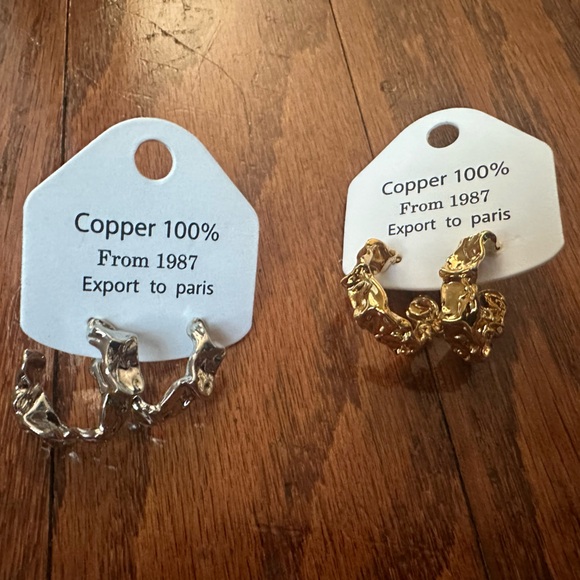 Accessories - Gold and Silver Copper Earrings Non Tarnish 2 Pairs